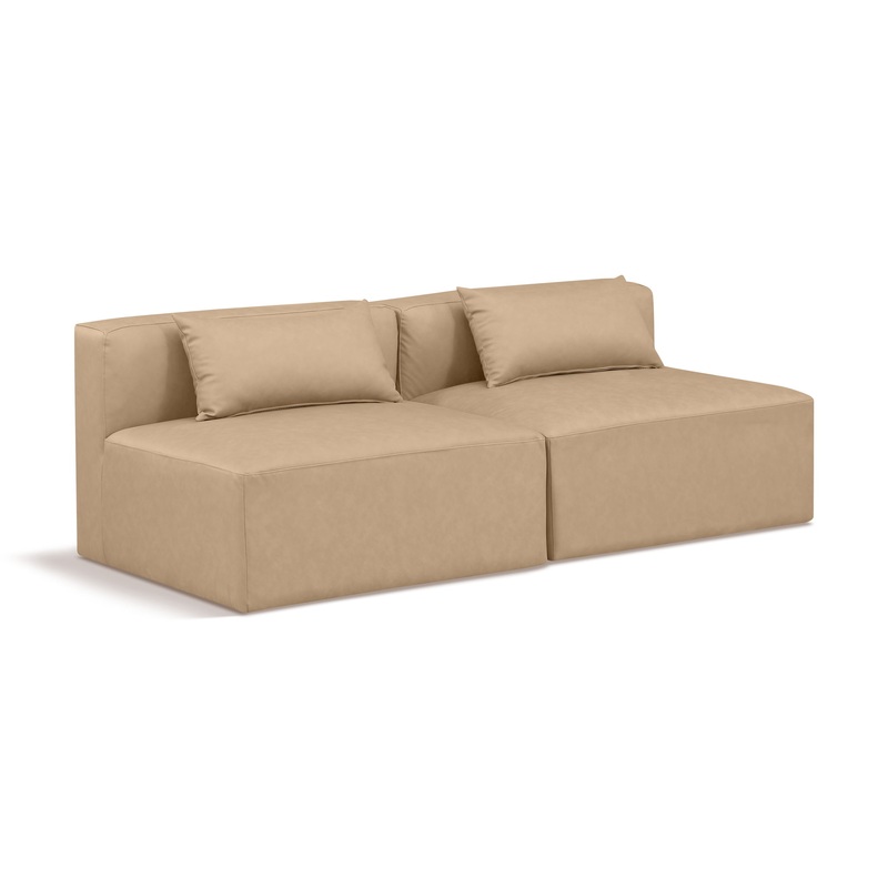 Cube – Modular 2 Seat Armless Sofa – Tan