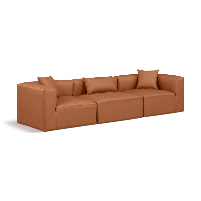Cube – Modular 3 Seat Sofa – Cognac