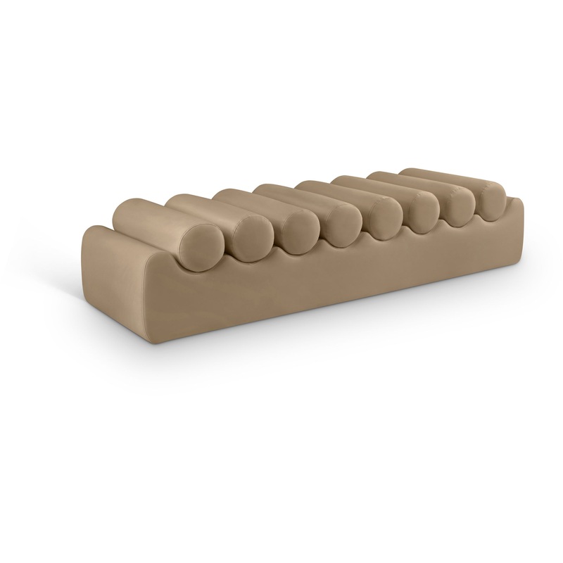 Rumble – Faux Leather Bench|Light Brown|72″W x 22″D x 16.5″H|32″W x 22″D x 16.5″H|56″W x 22″D x 16.5″H