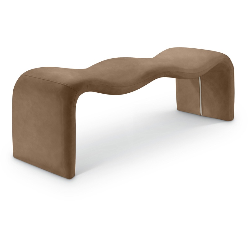 Willow – Faux Leather Bench – Brown