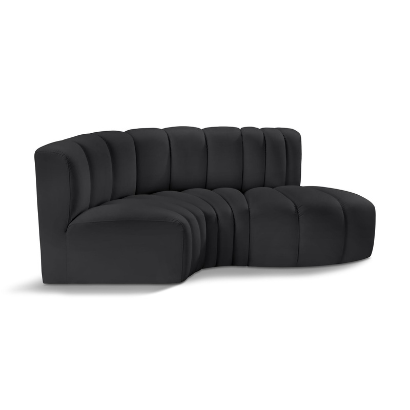 Arc – Faux Leather 3 Piece Modular L-Shaped Sofa