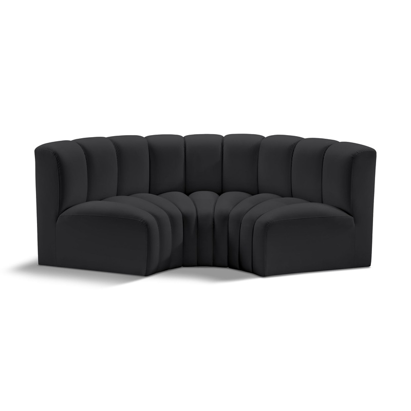 Arc – Faux Leather 3 Piece Modular U-Shaped Sofa