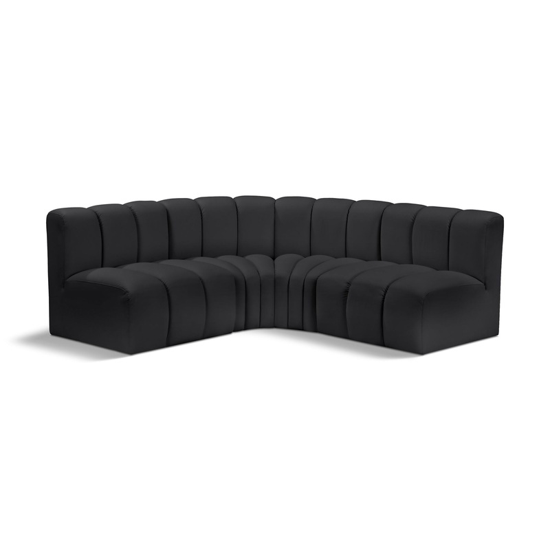 Arc – Faux Leather 4 Piece Corner Modular Sofa