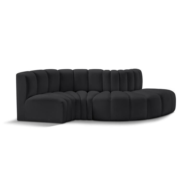 Arc – Faux Leather 4 Piece L-Shaped Modular Sofa