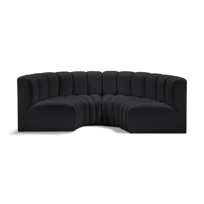 Arc – Faux Leather 4 Piece U-Shaped Modular Sofa
