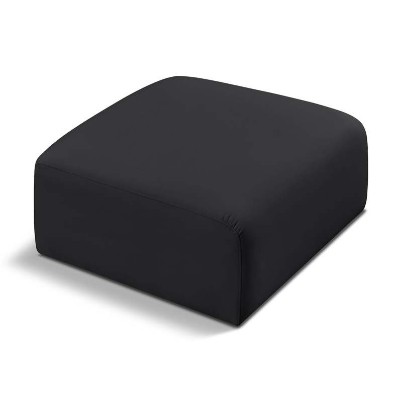 Arc – Faux Leather Ottoman|Black|Dark Brown|Light Brown|White|Green