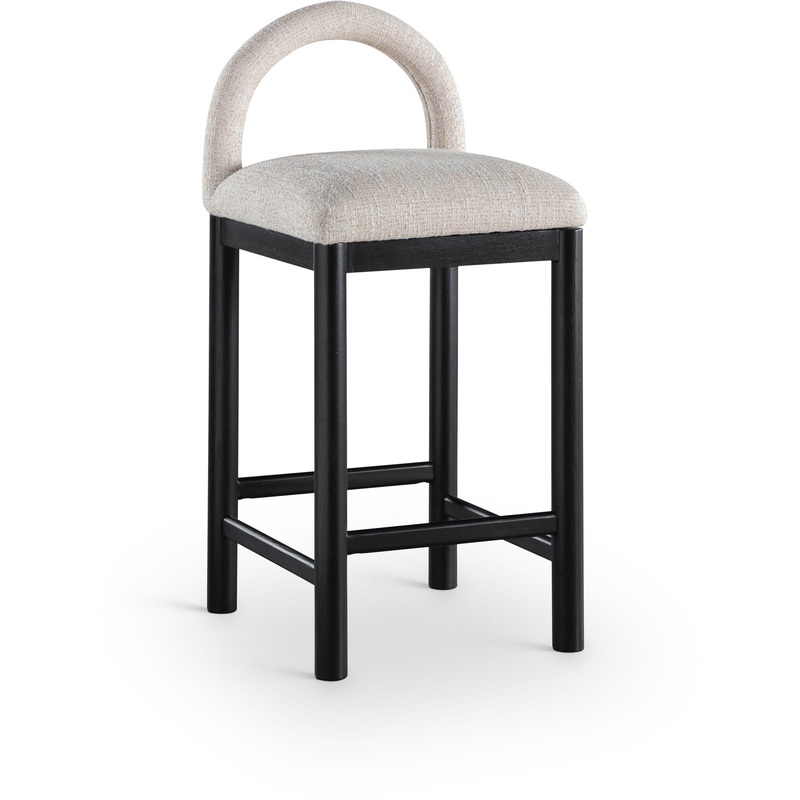 Conrad – Linen Counter Stool With Black Legs