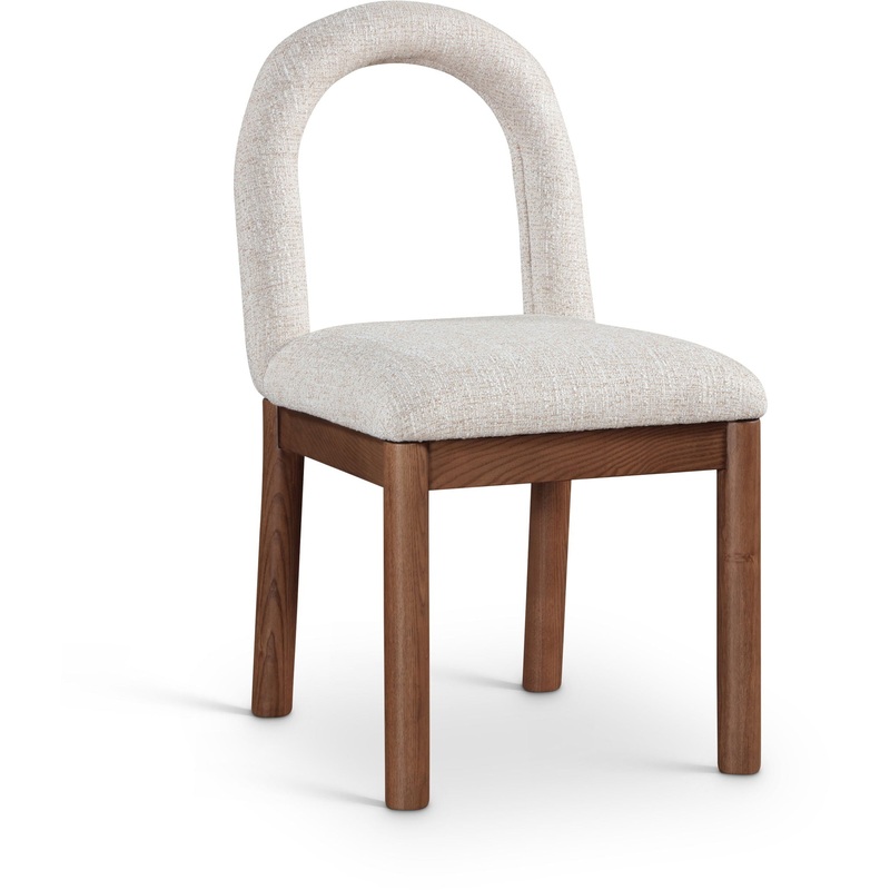 Conrad – Linen Dining Chair With Brown Legs