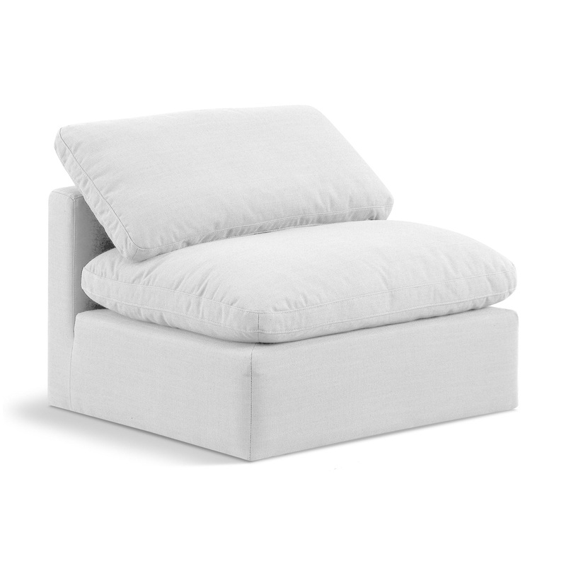 Indulge – Linen Armless Chair – White