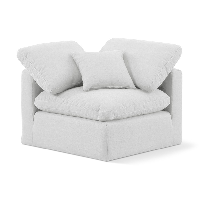 Indulge – Linen Corner Chair – White