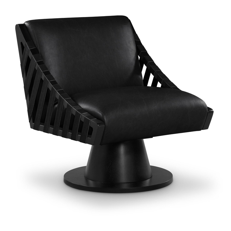 Millwin – Swivel Accent Chair With Black Base