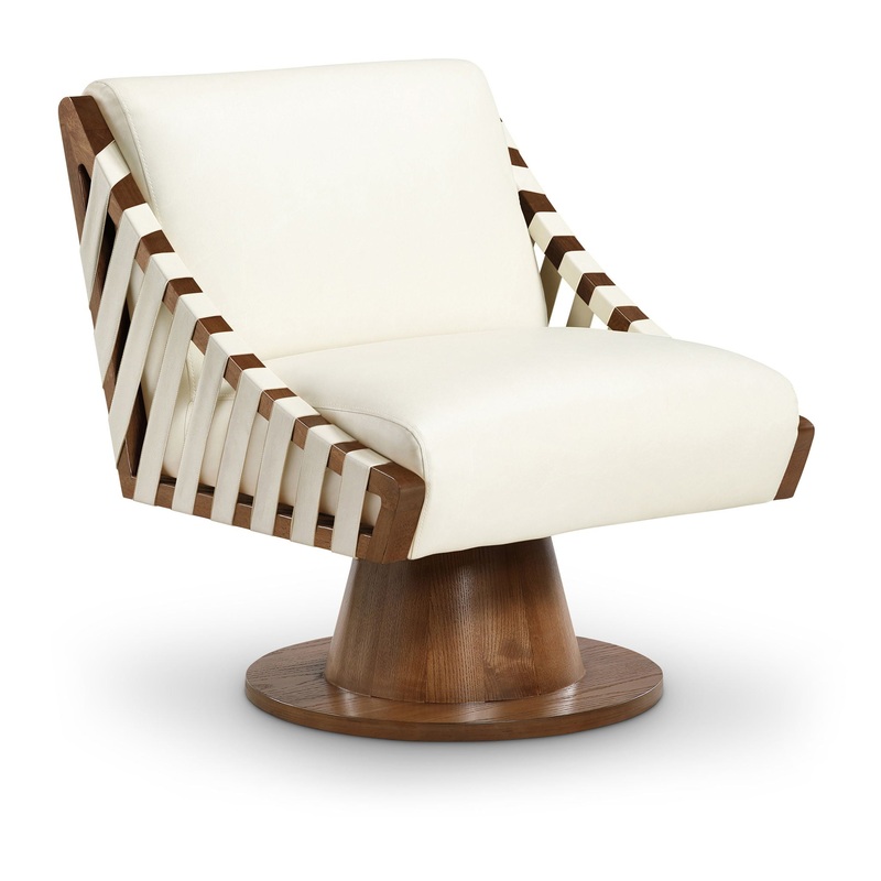 Millwin – Swivel Accent Chair With Brown Base