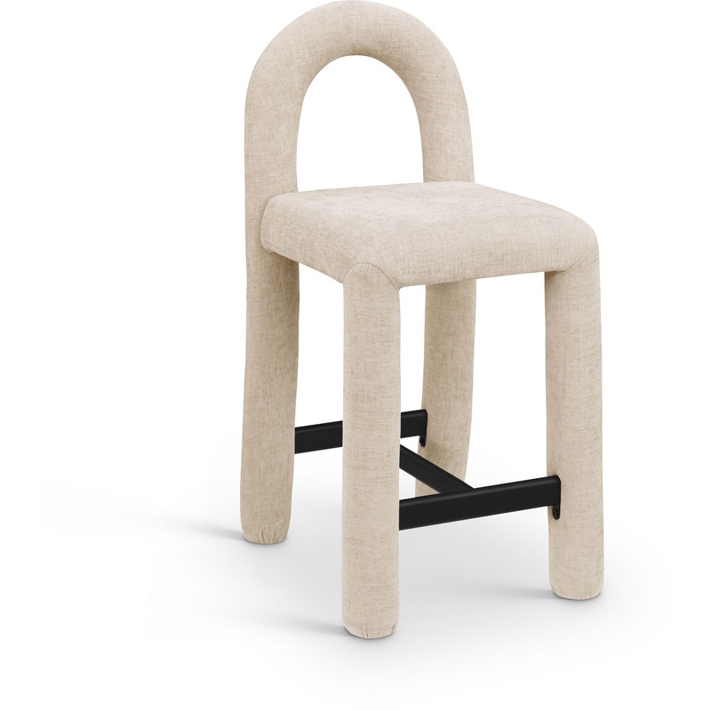 Amari – Chenille Fabric Stool|Beige|Black|Dark Brown|White|Dark Gray|Green|Blue