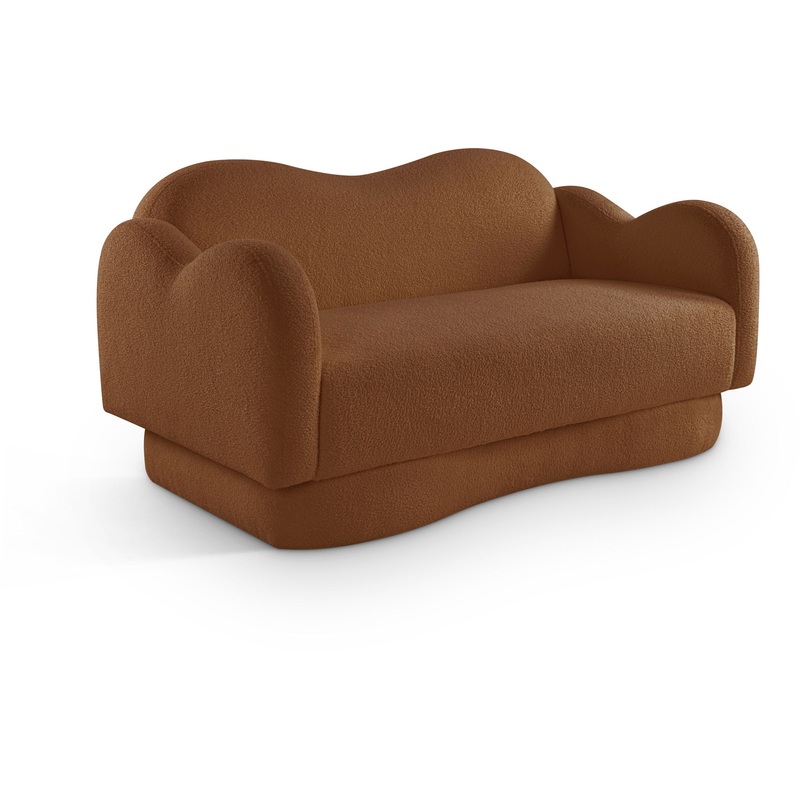 Bloom – Teddy Fabric Loveseat – Saddle