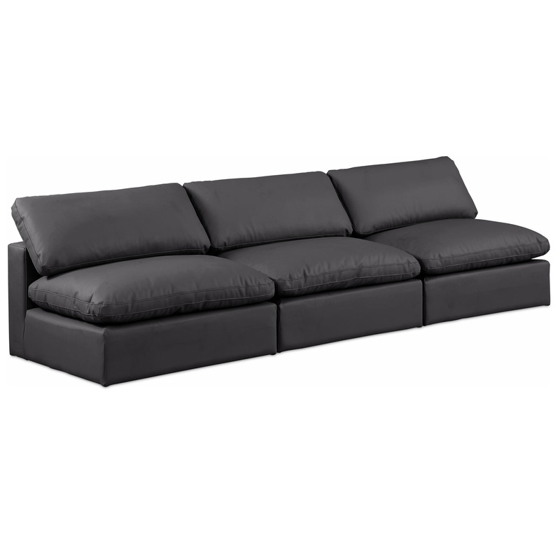 Comfy – Faux Leather Modular Armless Sofa 3 Seats