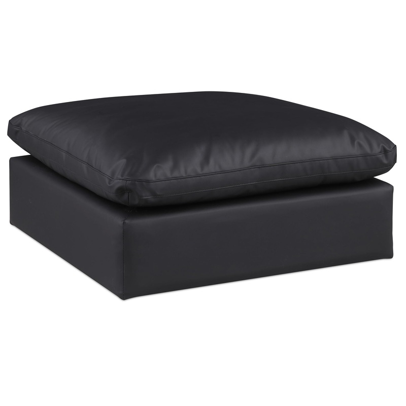 Comfy – Faux Leather Ottoman|Black|Dark Brown|Light Brown|Beige