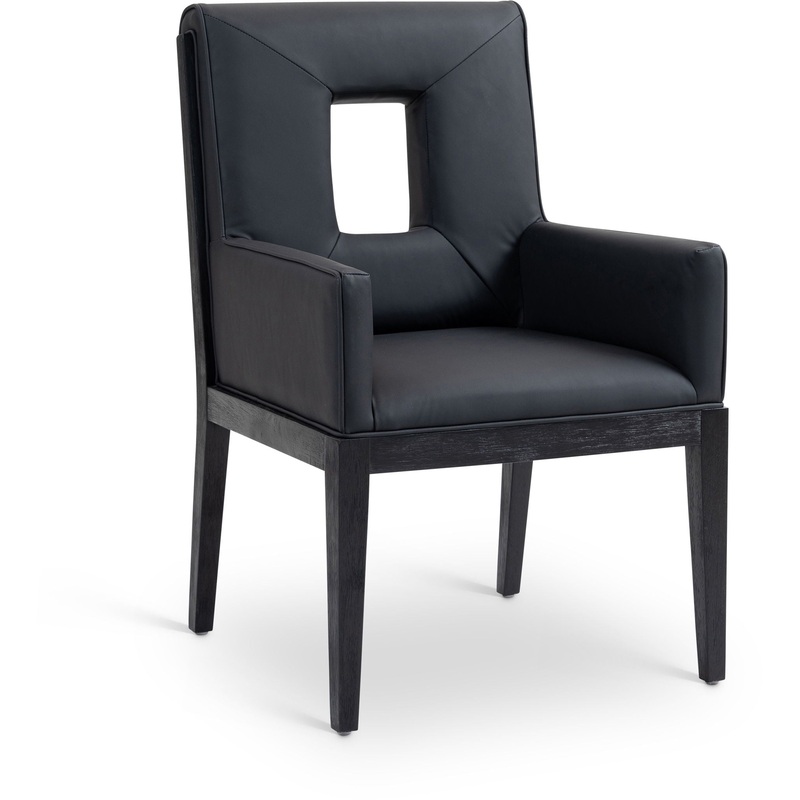 Gwendolyn – Faux Leather Dining Arm Chair With Black Frame