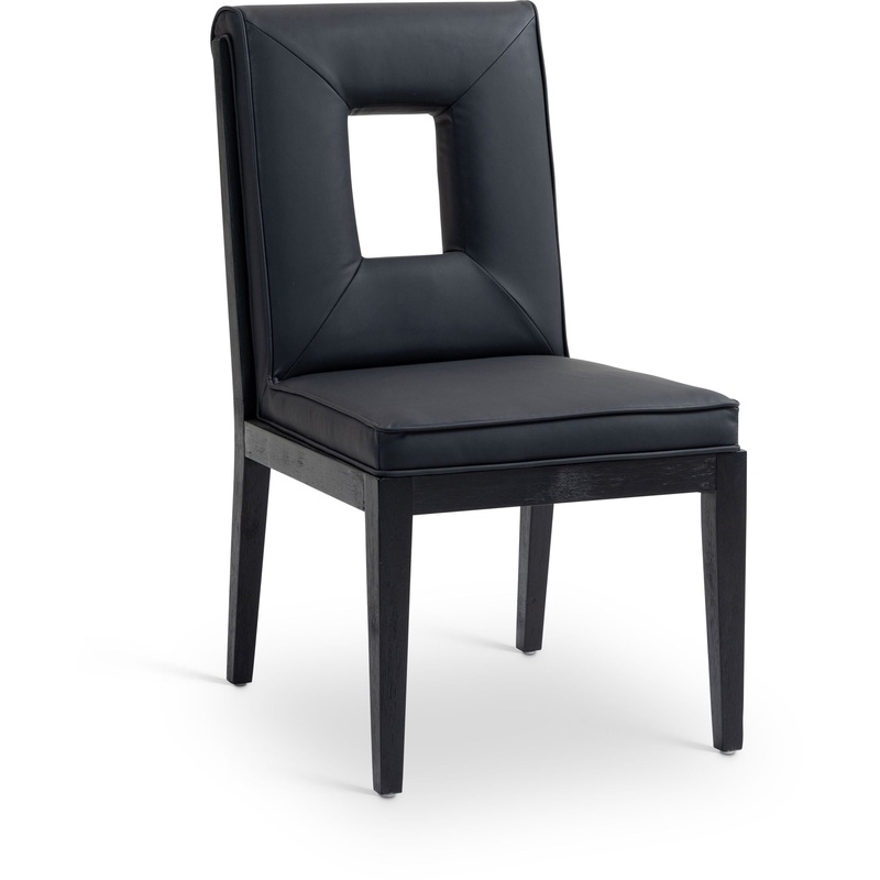 Gwendolyn – Faux Leather Dining Side Chair With Black Frame (Set of 2)