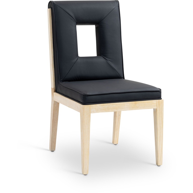 Gwendolyn – Faux Leather Dining Side Chair With Natural Frame (Set of 2)