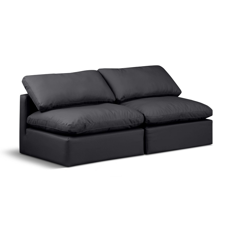 Indulge – Faux Leather 2 Seat Modular Armless Sofa