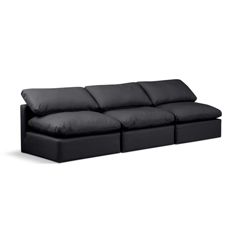 Indulge – Faux Leather 3 Seat Modular Armless Sofa
