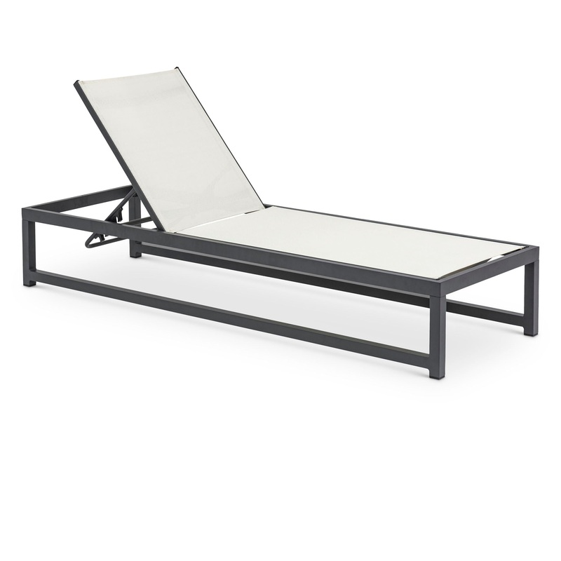 Maldives – Water Resistant Outdoor Patio Adjustable Sun Chaise Lounge Chair With Gray Base