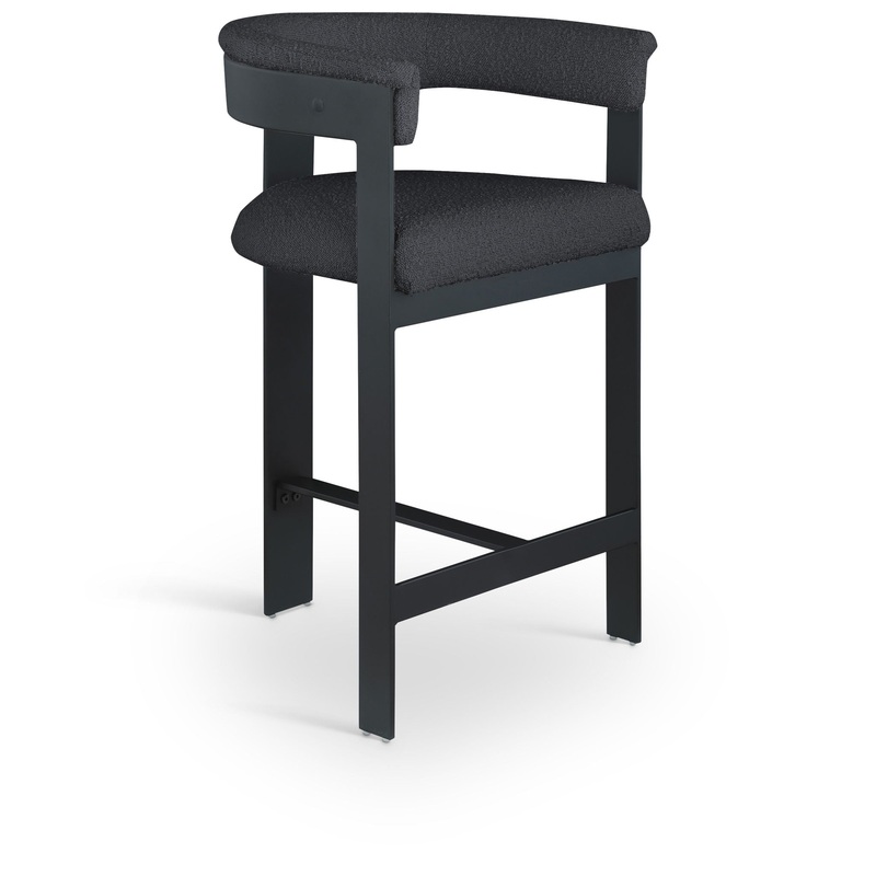 Romeo – Boucle Counter Stool With Black Base (Set of 2)