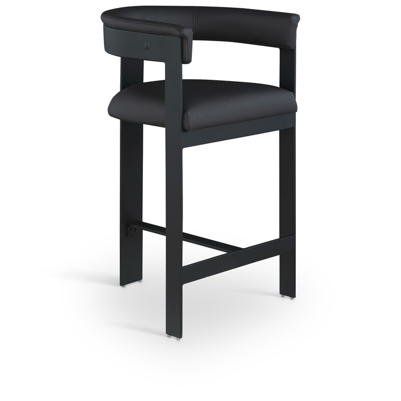 Romeo – Faux Leather Counter Stool With Black Base (Set of 2)
