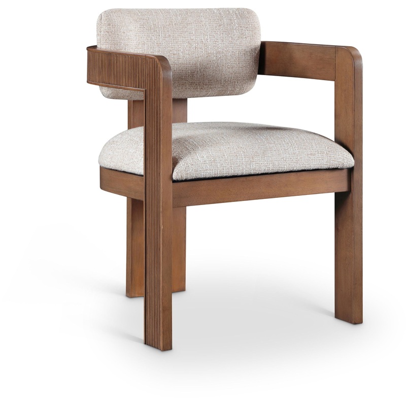 Sacha – Linen Dining Chair With Brown Base (Set of 2)