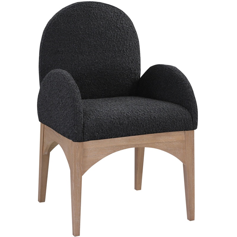 Waldorf – Boucle Dining Arm Chair With Natural Legs