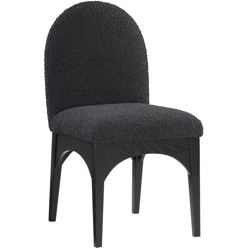 Waldorf – Boucle Dining Side Chair With Black Legs
