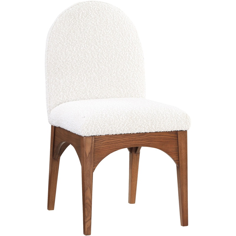 Waldorf – Boucle Dining Side Chair With Brown Legs