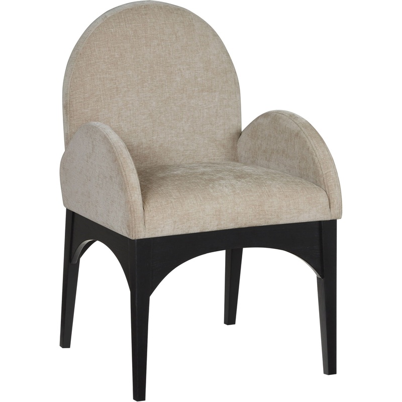 Waldorf – Chenille Dining Arm Chair With Black Legs