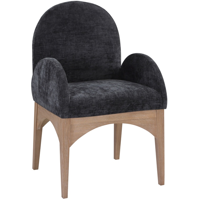 Waldorf – Chenille Dining Arm Chair With Natural Legs