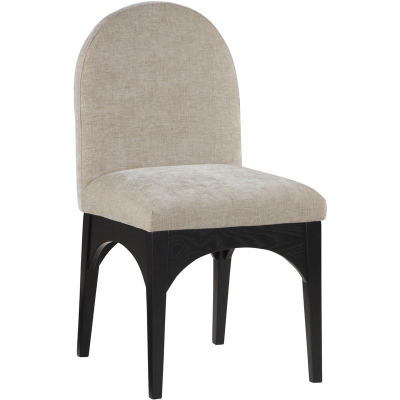 Waldorf – Chenille Dining Side Chair With Black Legs