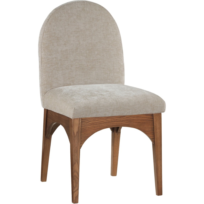 Waldorf – Chenille Dining Side Chair With Brown Legs
