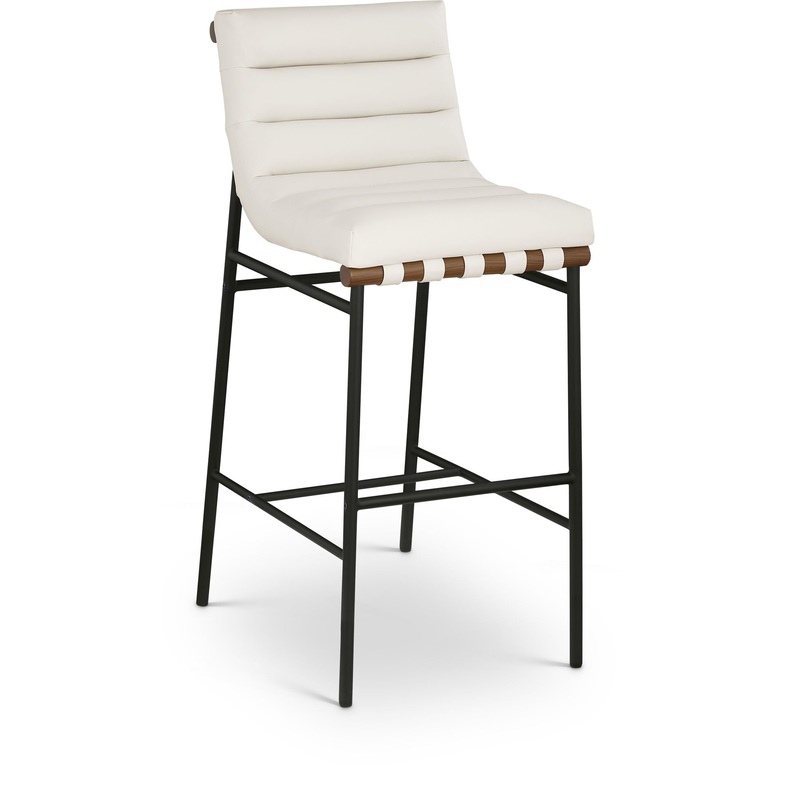 Burke – Bar Stool|White|Dark Green|Black|Light Brown|Faux Leather|Fabric