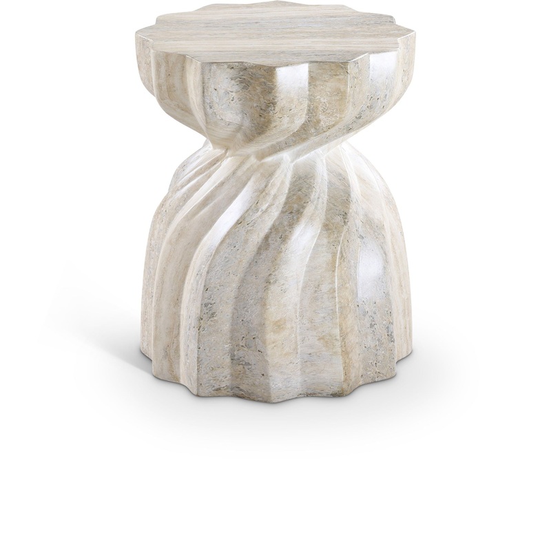 Caserta – Concrete End Table – Travertine