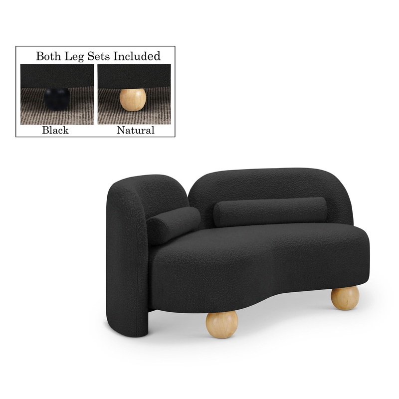 Daphne – Boucle Loveseat|Black|Dark Brown|White|Dark Green