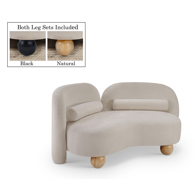 Daphne – Chenille Loveseat|Beige|Black|Dark Brown|White|Green