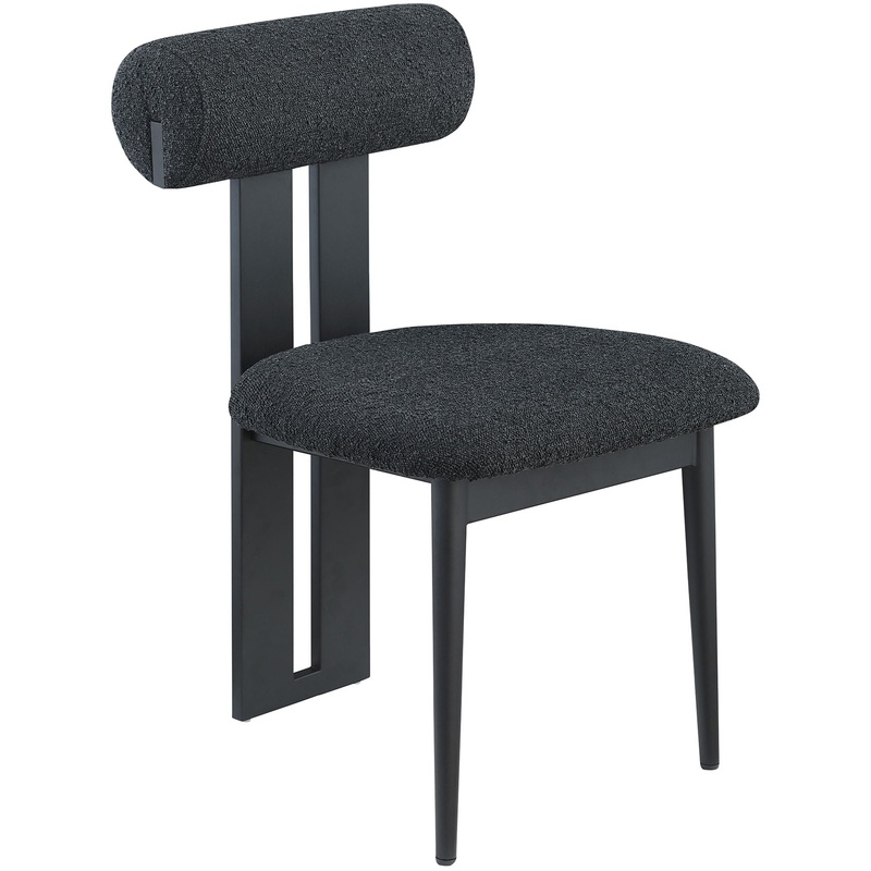 Dario – Boucle Dining Chair With Black Frame (Set of 2)
