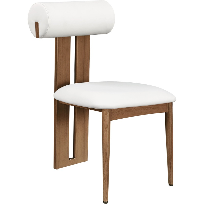 Dario – Faux Leather Dining Chair With Brown Frame (Set of 2)