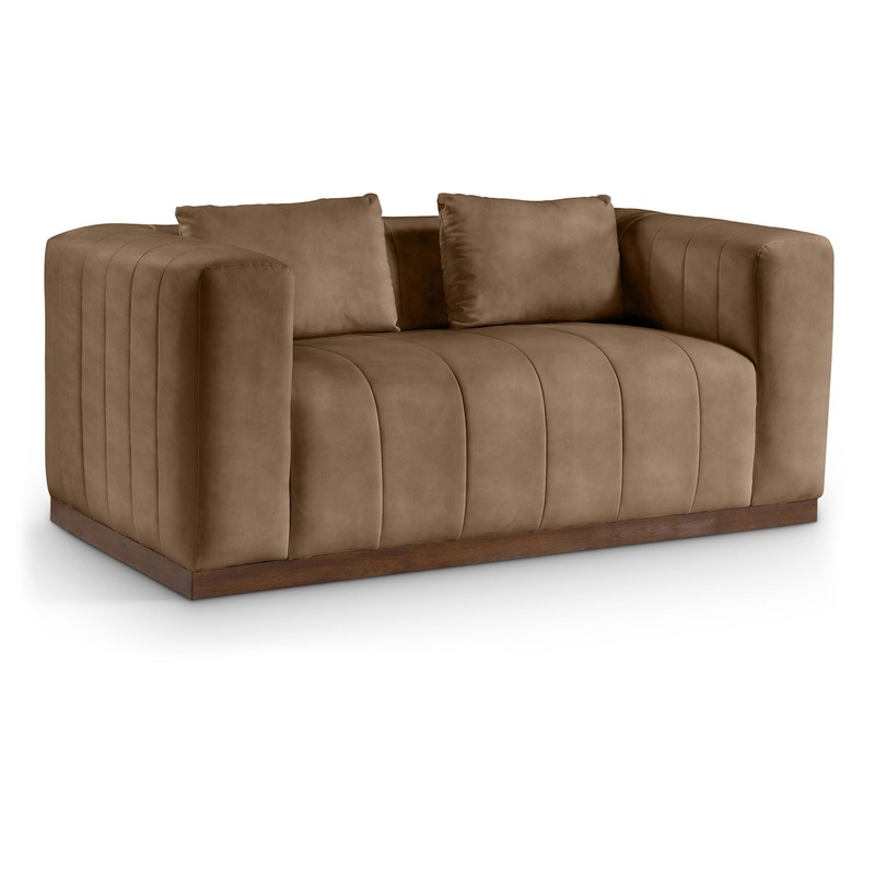 Mallina – Loveseat|Dark Brown|Light Brown|White|Green
