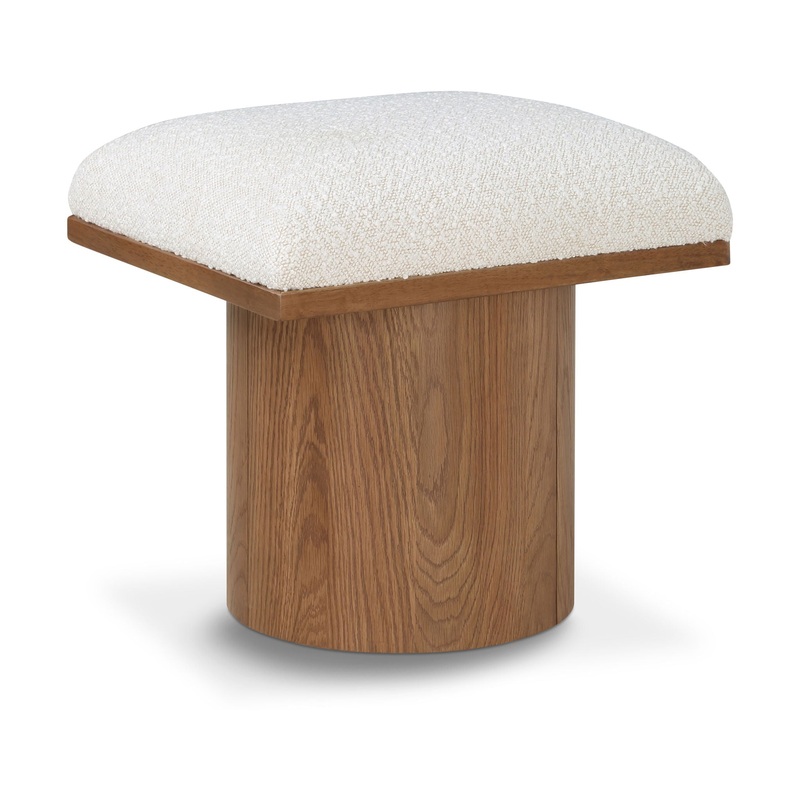 Pavilion – Bench / Stool With Brown Base – Cream