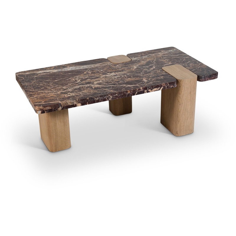 Ravenna – Marble/Stone Coffee Table – Burgundy