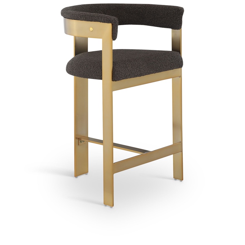 Romeo – Boucle Counter Stool With Gold Base (Set of 2)