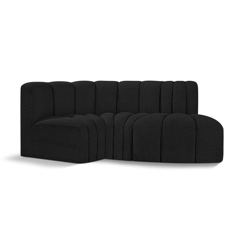 Arc – Boucle Fabric 3 Piece Modular L-Shaped Sofa