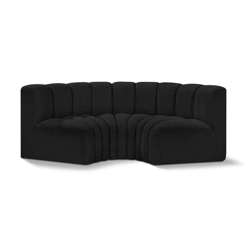 Arc – Boucle Fabric 3 Piece Modular U-Shaped Sofa