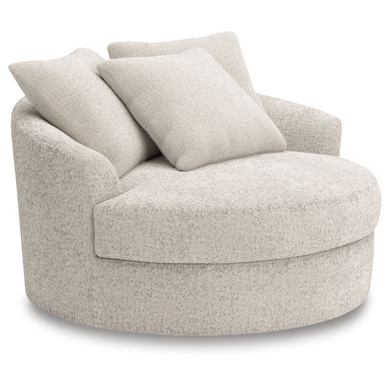 Cuddle Plush – Arctic – Oversized Swivel Accent Chair