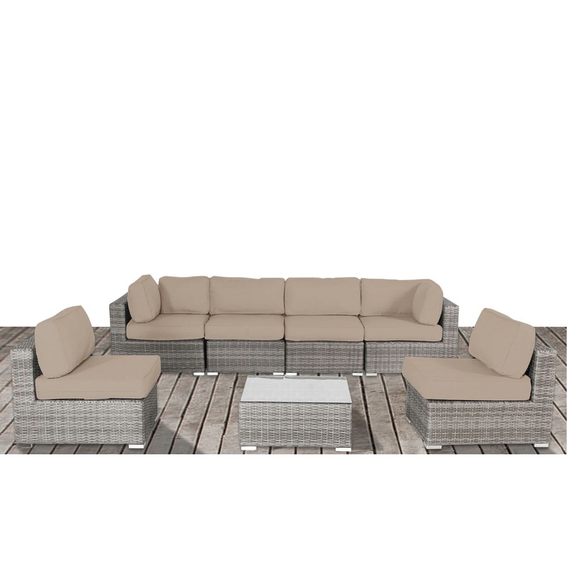 Luxury Outdoor Patio Sofa Set With Cushions All Weather Wicker Furniture For Garden, Backyard, Or Poolside Lounge Durable, Modern Design – Gray